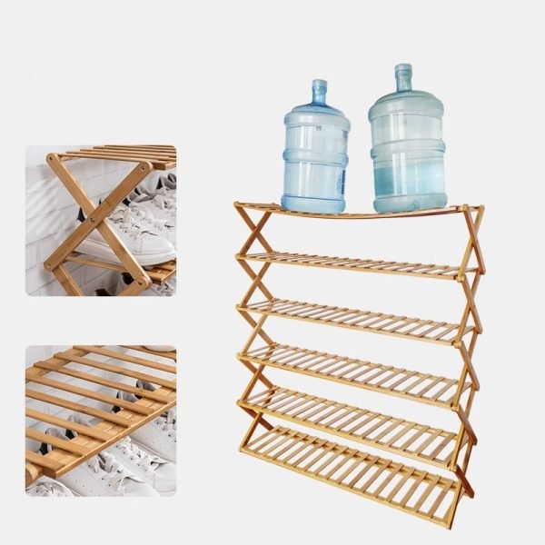 Bamboo Flower Stand 4-Layer Stock Rack Foldable Balcony Plant Frame Office Living Room Garden Decoration Natural