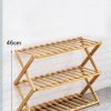 Bamboo Flower Stand 4-Layer Stock Rack Foldable Balcony Plant Frame Office Living Room Garden Decoration Natural