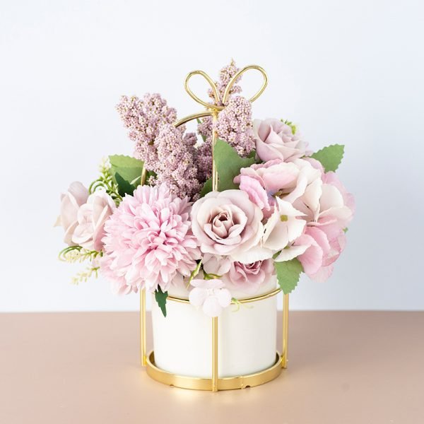 Small Potted Plants Ins Dried Flower Bouquet Simulation Flowers Fake Flowers Living Room Decoration Ornaments Tea Table Spring Festival Floral New Year Decorations