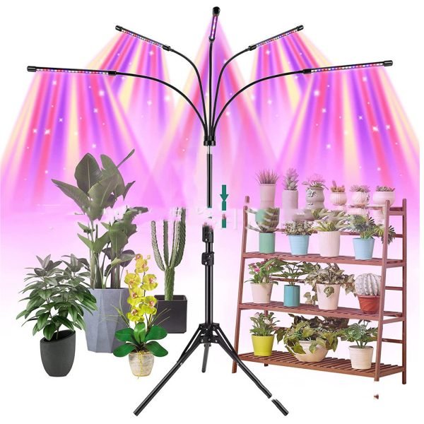 Remote Control Telescopic 5-head Tripod Stand Plant Light