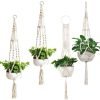 Flowerpot Flower Stand Indoor Outdoor Hanging Plant Rack Holder Decorative Flowerpot Cotton Rope